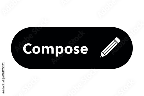 Black compose button with pencil icon on for editing
