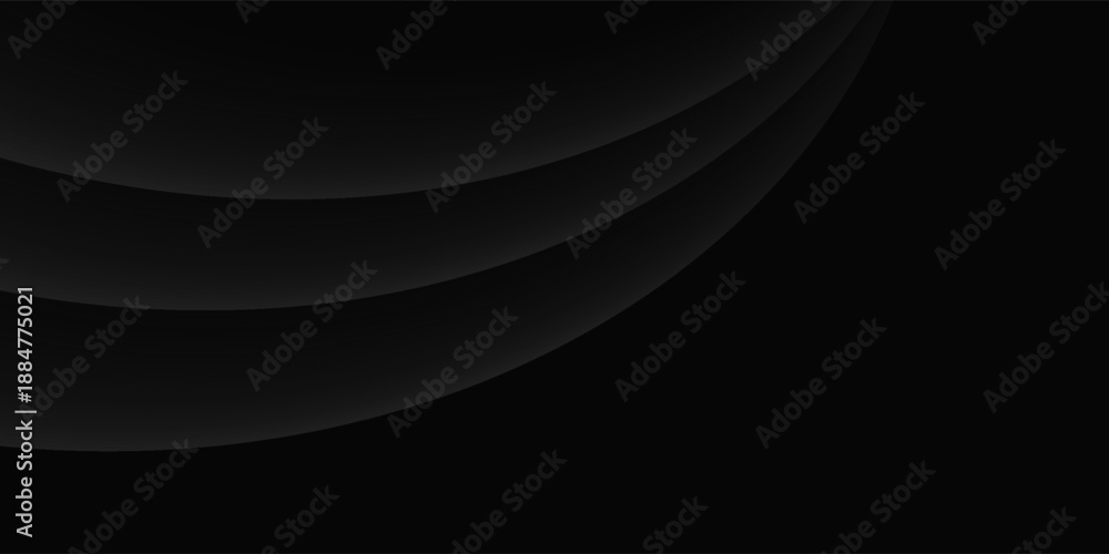 Fototapeta premium Dark black background abstract 3D geometric with wave effect decoration. Vector illustration
