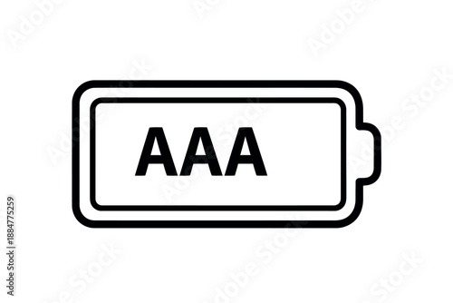 Black and white battery icon with aaa label