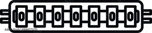 Led strip line icon showing multiple light elements on a white background