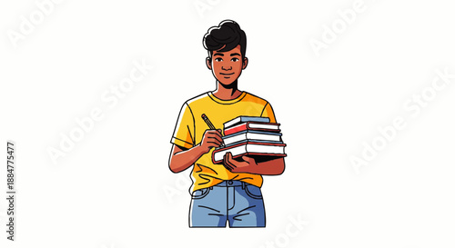 Man Holding Stack of Colorful T Shirts.