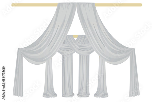 Wedding arch drapes curtain. vector