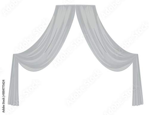 Wedding arch drapes curtain. vector
