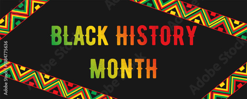 A banner featuring a close-up of a Black woman in a face-off style for Black History Month. Template for social media, flyers, postcards, etc.