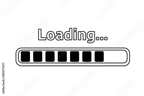 A loading bar icon with a progress bar and the text loading