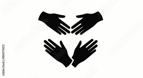 Three Hands Forming a Heart Shape.