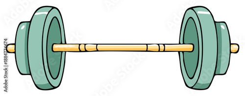 Cartoon illustration of a barbell for weightlifting and fitness