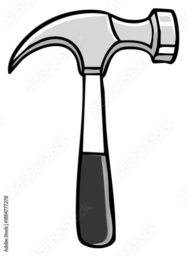 Classic metal claw hammer cartoon illustration a versatile construction tool for building and repair projects
