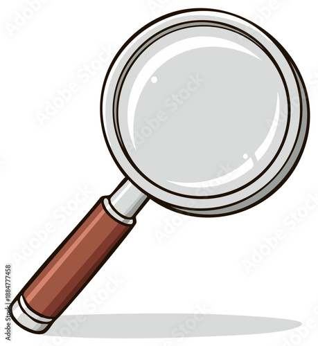 Magnifying Glass Cartoon Illustration for Research, Inspection and Detailed Examination