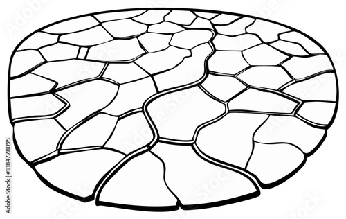 Cracked earth texture abstract background illustration black and white