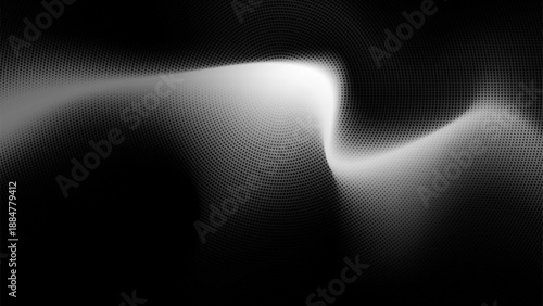 Abstract Monochrome Light Flow with Halftone Texture