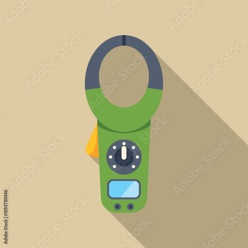 Clamp meter icon measuring electricity, offering precision for electrical work