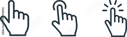 Illustrations of fingers interacting with screens