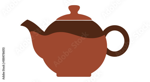 A red teapot on a white background
