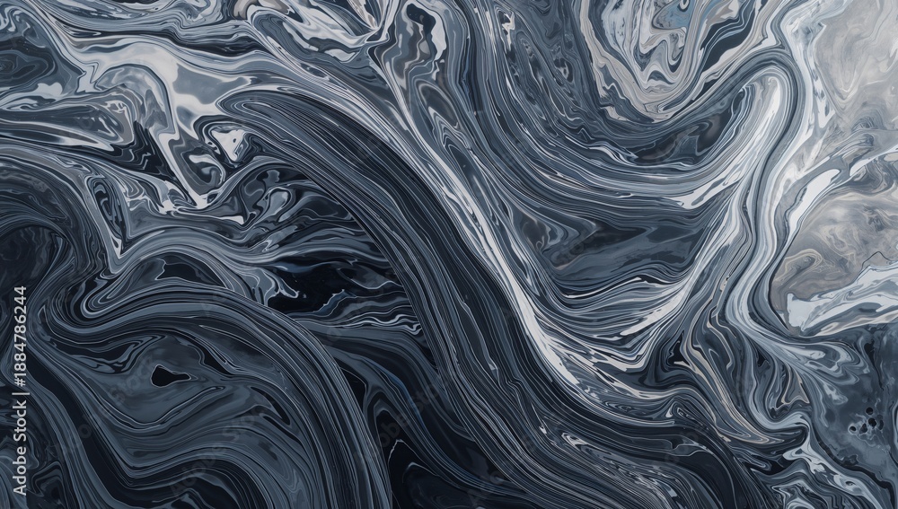 Obraz premium Abstract Design of Black and White Swirls in an Art Piece With Flowing Patterns and Textures