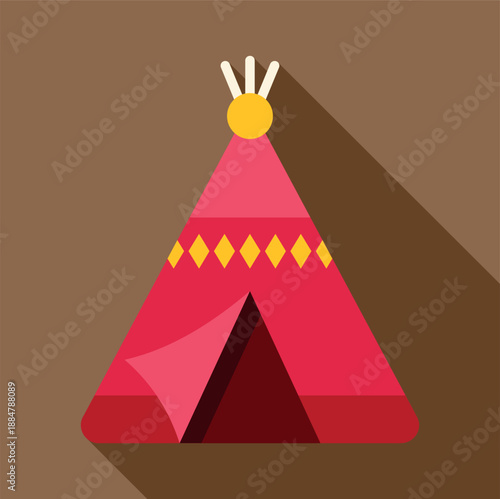 Teepee graphic showing indigenous american culture dwelling