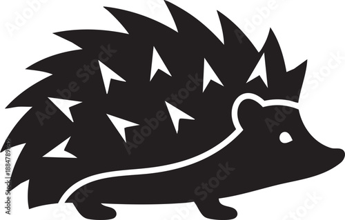 Cute Hedgehog Silhouette Icon for Woodland Animals, Nature, and Gentle Wildlife Themes