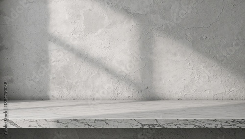 Concrete Wall and Marble Surface With Shadows During Daylight