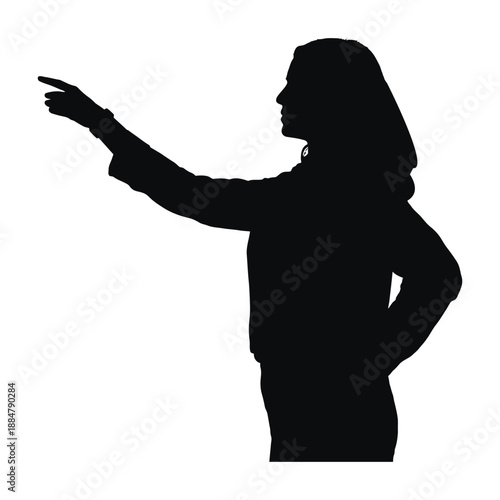 Silhouette of a woman and a girl vector illustration