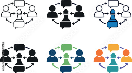 Image Generation. Collaborative influence control concept portraying the orchestration of diverse roles and perspectives,