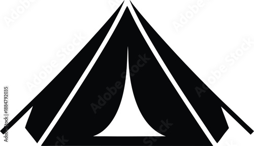 Camping Tent Vector Illustration, Outdoor Adventure Shelter Graphic, Minimalist A-frame Camp Symbol