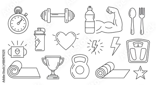 Fitness and exercise icons