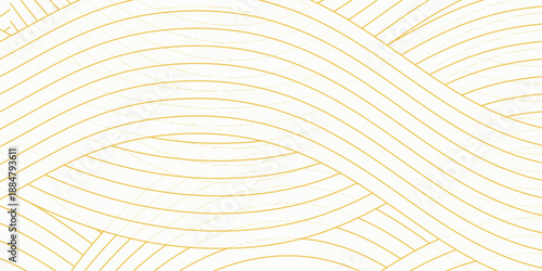 Yellow instant noodle, pasta and spaghetti texture with geometric wavy lines. Ramen, pasta vector pattern. Background abstract food illustration