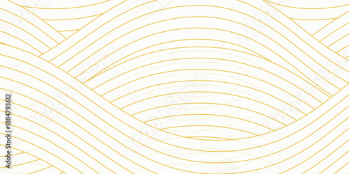 Yellow instant noodle, pasta and spaghetti texture with geometric wavy lines. Ramen, pasta vector pattern. Background abstract food illustration