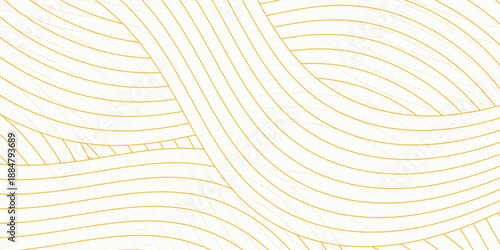 Yellow instant noodle, pasta and spaghetti texture with geometric wavy lines. Ramen, pasta vector pattern. Background abstract food illustration