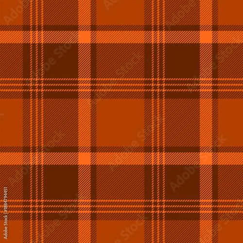 Seamless orange, brown color check pattern.Repeating patern plaid.Checkered design for prints.Repeated tartan fabric. Vector scottish fabriс.Ekose texture.Madras flannel.Checker line.Stripe gingham.