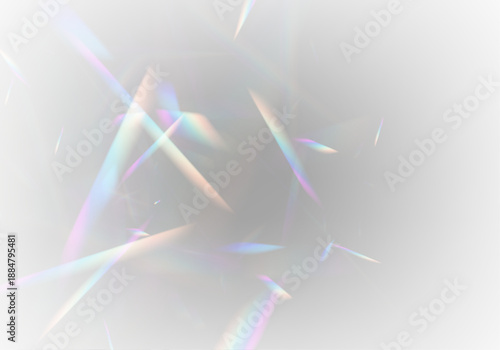 Diamond neon prism refracts rainbow light across crystal glass. PNG vector lens captures glare, sparkle, bokeh and flare effect with holographic glitter. Prism brightness enhances magical spectrum.
