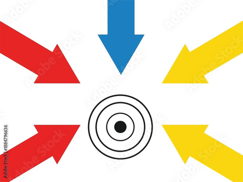 Arrows converging on a target representing focus and precision.