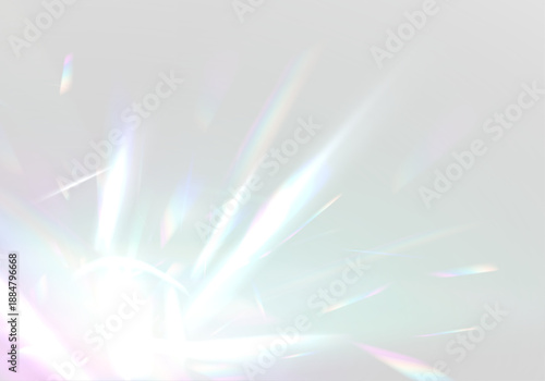 Crystal diamond rainbow prism projects neon light through glitter glass. PNG vector lens flare captures glare, sparkle, bokeh, holographic effect. Rainbow reflections enhance vibrant composition.