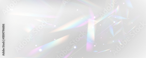 Diamond prism catches rainbow neon sparkle across crystal glass. PNG vector lens flare creates glare and light effect on holographic surfaces. Glitter bokeh adds magical shine to composition.