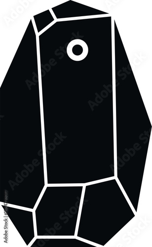 Faceted crystal gem icon displaying minimalist style with a hole for jewelry