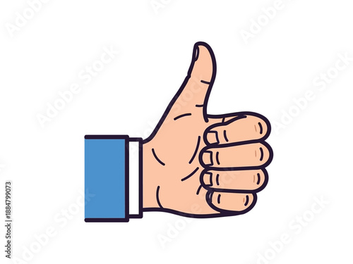Hand gesture showing thumbs up, positive affirmation, approval, and agreement.