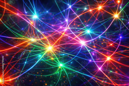 Wallpaper Mural An abstract network of luminous lines and dots. Torontodigital.ca