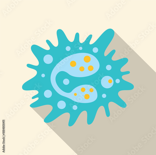 Amoeba or microorganism icon featuring biological infection and scientific concept