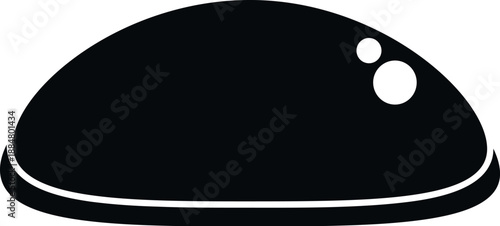 Black liquid fluid puddle or drop icon on a white background