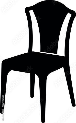 Traditional Wooden Chair Icon for Interior Design and Furniture Illustration