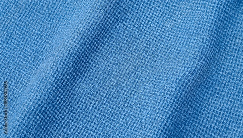 Soft Blue Fabric Texture Close-Up Showing Weave Pattern and Color Detail