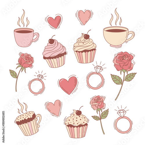 Delightful pink pastries and accessories