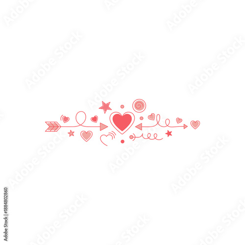 Elegant heart decorations border