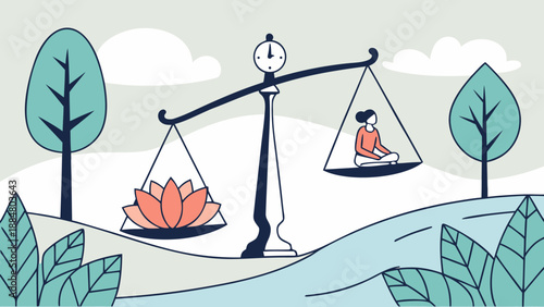 mental health concept calm mind balance illustrat