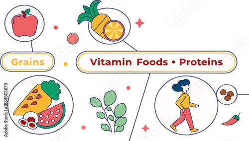 nutrition infographic elements vitamins food icon