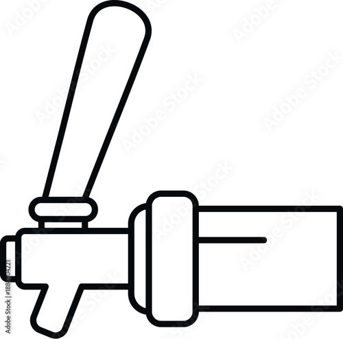 Line art drawing of a beer tap dispenser representing brew pubs and bars