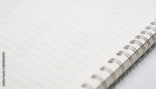 Blank Notebook Page on Wooden Table Ready for Writing Notes or Ideas in a Sim...