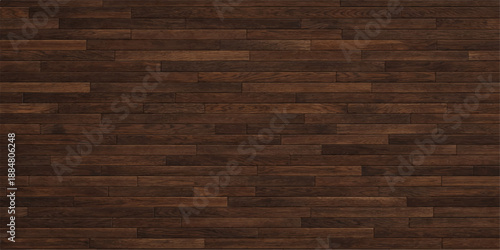 A dark brown old wood texture background features a natural grain pattern on a weathered timber plank surface of an oak hardwood board material