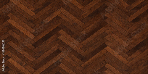 Seamless brown hardwood floor plank background featuring a natural oak grain pattern and dark timber panel texture for a rough wooden wall design