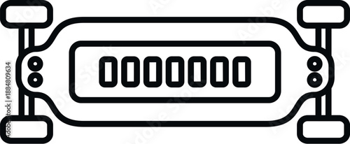 Electric skateboard showing battery pack on a white background